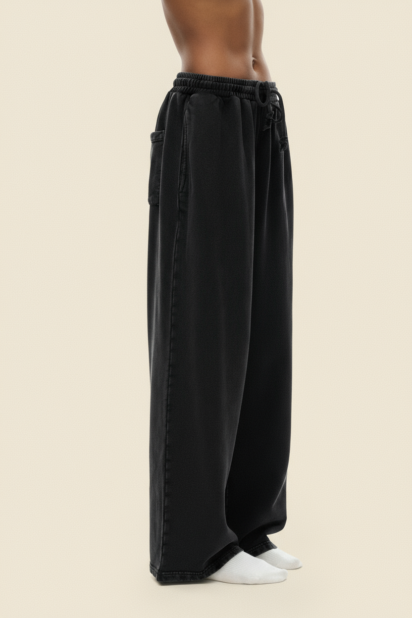 Snow Washed Straight Leg Pants