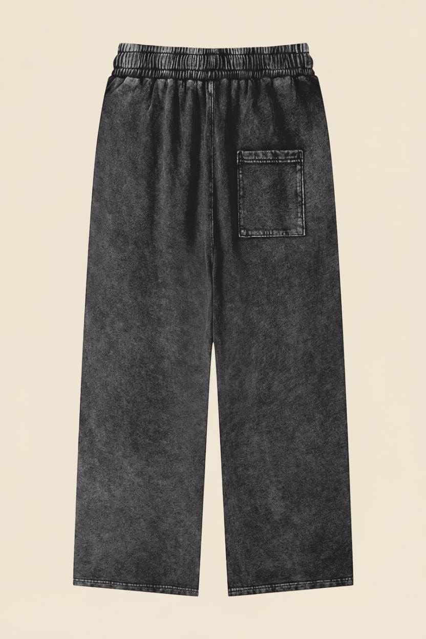 Snow Washed Straight Leg Pants