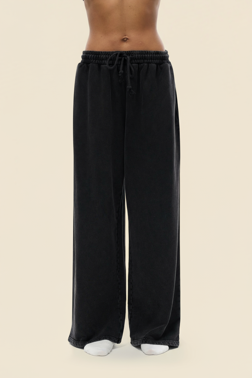 Snow Washed Straight Leg Pants