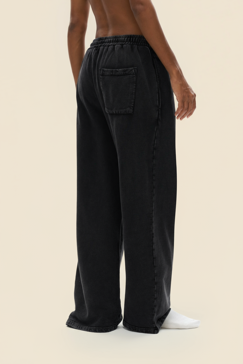 Snow Washed Straight Leg Pants