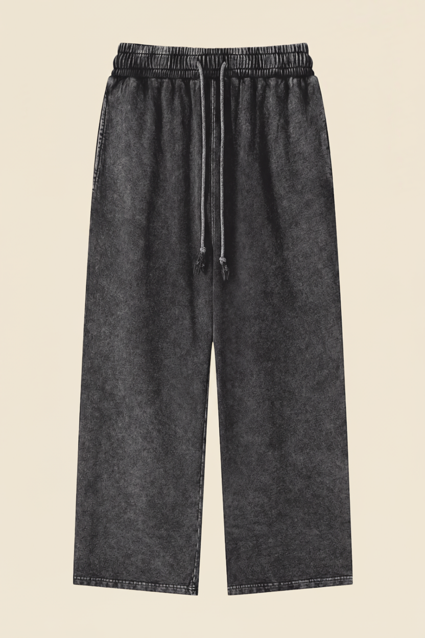 Snow Washed Straight Leg Pants